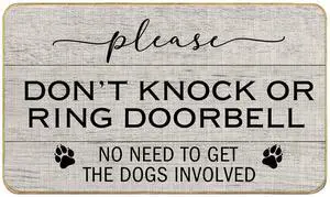 Dog Welcome Mat, Dog Doormat - 17x30 Inch, Please Don't Knock Dog Welcome Mat, Dog Doormat - 17x30 Inch, Please Don't Knock
