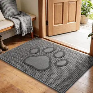 Dog Door Mat for Dirty Paws,Paw Print Indoor Entrance Rugs,24x36,Light Grey Dog Door Mat for Dirty Paws,Paw Print Indoor Entrance Rugs,24x36,Light Grey