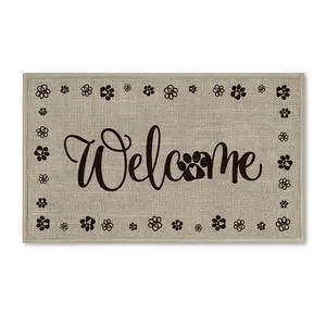 Welcome Dogs Print Washable Doormat, Seasonal Decor Non Slip Low-Profile Absorbent Natural Rubber Back Door Mat 17x29 Inch Welcome Dogs Print Washable Doormat, Seasonal Decor Non Slip Low-Profile Absorbent Natural Rubber Back Door Mat 17x29 Inch