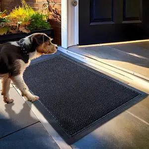 Door Mat Heavy-Duty Quick-Dry Floor Mat, Sand & Dirt Trapper for Indoor & Outdoor, Ideal for Entrance, Mudrooms,Patios & Garages,Low-Profile,Non-Slip,Washable Black 17"x30"x0.4" Door Mat Heavy-Duty Quick-Dry Floor Mat, Sand & Dirt Trapper for Indoor & Outdoor, Ideal for Entrance, Mudrooms,Patios & Garages,Low-Profile,Non-Slip,Washable Black 17"x30"x0.4"