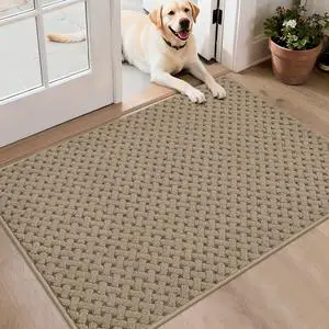 Dirt Trapper Door Mat Non-Slip Entryway Rugs, 32" x 48", Beige Dirt Trapper Door Mat Non-Slip Entryway Rugs, 32" x 48", Beige