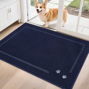 Dog Door Mat for Mud Paws Indoor Entrance, 32" x 48", Navy Blue Dog Door Mat for Mud Paws Indoor Entrance, 32" x 48", Navy Blue