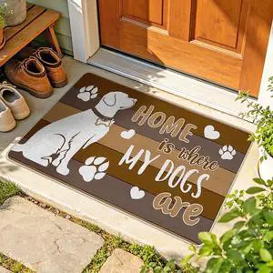 Home is Where My Dogs are Decorative Front Door Mat, Paw Prints Heart Doormat Indoor Outdoor Non-Slip Floor Entryway Rug, Farmhouse Low Profile Home Kitchen Decoration Pet Lover Gift 17x29 Inch Home is Where My Dogs are Decorative Front Door Mat, Paw Prints Heart Doormat Indoor Outdoor Non-Slip Floor Entryway Rug, Farmhouse Low Profile Home Kitchen Decoration Pet Lover Gift 17x29 Inch