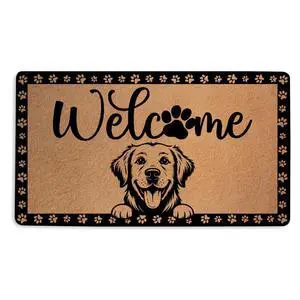 Golden Retriever Gifts Door Mat 18x30 Inch, Faux Coco Coir Doormat with Non-Slip PVC Backing, Cute Dog Printed Welcome Mat for Outdoor Indoor Entryway Porch Home Decor, Dog Lovers Gifts for Women Golden Retriever Gifts Door Mat 18x30 Inch, Faux Coco Coir Doormat with Non-Slip PVC Backing, Cute Dog Printed Welcome Mat for Outdoor Indoor Entryway Porch Home Decor, Dog Lovers Gifts for Women