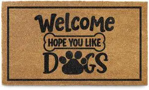 Welcome Hope You Like Dogs Doormat 30x17 Inch, Funny Dog Welcome Mat Coir Welcome Hope You Like Dogs Doormat 30x17 Inch, Funny Dog Welcome Mat Coir
