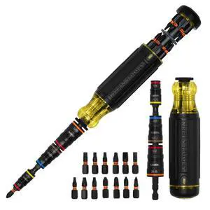 20-in-1 SAE Impact Rated Sockets and Screwdriver Tool with Phillips, Slotted, Square and Torx Tips 20-in-1 SAE Impact Rated Sockets and Screwdriver Tool with Phillips, Slotted, Square and Torx Tips