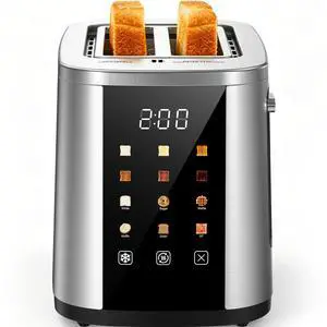 2 Slice Toaster with Touch Screen, 1.5" Extra Wide Slots for Bagels & Thick Bread, Stainless Steel, Digital Countdown Timer, 6 Shade Settings, Defrost/Reheat/Cancel, Removable Crumb Tray 2 Slice Toaster with Touch Screen, 1.5" Extra Wide Slots for Bagels & Thick Bread, Stainless Steel, Digital Countdown Timer, 6 Shade Settings, Defrost/Reheat/Cancel, Removable Crumb Tray