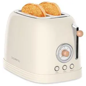 2-Slice Toaster, Extra Wide Slots Toaster, Retro Stainless Steel with Bagel, Cancel, Defrost, Reheat Function and 6-Shade Settings, Removal Crumb Tray, Cream 2-Slice Toaster, Extra Wide Slots Toaster, Retro Stainless Steel with Bagel, Cancel, Defrost, Reheat Function and 6-Shade Settings, Removal Crumb Tray, Cream