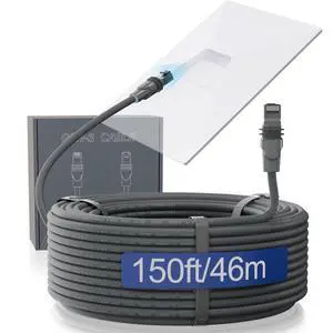 Starlink Cable for Standard 4/ 4X/ V4/V5, High-Speed Starlink Cord Gen 3/V3 | Double Layer Waterproof Outdoor Extension Ethernet Cable (150FT/46M) Starlink Cable for Standard 4/ 4X/ V4/V5, High-Speed Starlink Cord Gen 3/V3 | Double Layer Waterproof Outdoor Extension Ethernet Cable (150FT/46M)