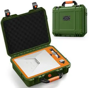 IP67 Waterproof Hard Case for Starlink Mini Dish & Accessories | Precision Cut Foam, Shockproof Travel Carrying Bag for RV, Camping, Hiking, Green IP67 Waterproof Hard Case for Starlink Mini Dish & Accessories | Precision Cut Foam, Shockproof Travel Carrying Bag for RV, Camping, Hiking, Green