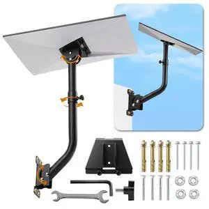 Starlink Mount for Standard 4/4X/Gen 3, 3-Point Adjustable Extended Starlink Wall/ Roof Mount Bracket, Adjustable Metal Bracket with Pipe Adapter Kit for V3 Dish, Weatherproof Heavy Duty (Black) Starlink Mount for Standard 4/4X/Gen 3, 3-Point Adjustable Extended Starlink Wall/ Roof Mount Bracket, Adjustable Metal Bracket with Pipe Adapter Kit for V3 Dish, Weatherproof Heavy Duty (Black)