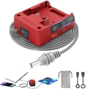 Starlink Mini Battery Adapter,Compatible with Milwaukee M18 Battery, Portable Power Converter for Off-Grid Internet with Switch, Low Voltage Protection & Multi-Port, Includes 5FT DC Cable & Bag Starlink Mini Battery Adapter,Compatible with Milwaukee M18 Battery, Portable Power Converter for Off-Grid Internet with Switch, Low Voltage Protection & Multi-Port, Includes 5FT DC Cable & Bag