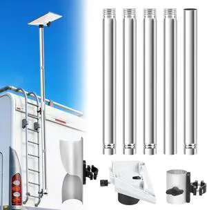 for Starlink Mini Camper Mount, RV Ladder Pole Mount (for Mini) | 10FT Flag Pole Mount, Adapter Included, Fits 0.71.1" Ladder Rails, Adjustable 5-Section Tubes, Stainless Steel, 200 Lbs Load for Starlink Mini Camper Mount, RV Ladder Pole Mount (for Mini) | 10FT Flag Pole Mount, Adapter Included, Fits 0.71.1" Ladder Rails, Adjustable 5-Section Tubes, Stainless Steel, 200 Lbs Load