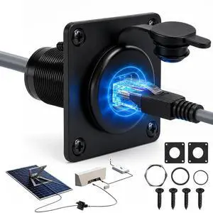 Aluminum Pass Through Wall Socket for Starlink Gen3,Starlink Pass ThroughKit, IP68 Waterproof and Sealed RJ45 CAT6 Ethernet Female to Female Bulkhead Panel Socket for RV Camper Boat Trailer Off-Grid Aluminum Pass Through Wall Socket for Starlink Gen3,Starlink Pass ThroughKit, IP68 Waterproof and Sealed RJ45 CAT6 Ethernet Female to Female Bulkhead Panel Socket for RV Camper Boat Trailer Off-Grid