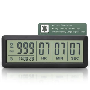 Large LCD Digital Countdown Timer - Up to 999 Days Big Display Count Down Clock for Retirement, Wedding, Birthday, Holiday & All Events (Black) Large LCD Digital Countdown Timer - Up to 999 Days Big Display Count Down Clock for Retirement, Wedding, Birthday, Holiday & All Events (Black)