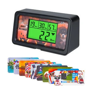 9999-Day Countdown Clock with 10 Cards for Wedding and Vacation | Shows total days, hours, minutes and seconds; 10 swappable paper themes, magnetic frame, 12/24-hour clock, 1-minute alert 9999-Day Countdown Clock with 10 Cards for Wedding and Vacation | Shows total days, hours, minutes and seconds; 10 swappable paper themes, magnetic frame, 12/24-hour clock, 1-minute alert