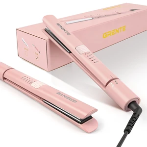 Titanium Flat Iron Travel Hair Straightener and Curler 2 in 1 with Quick Fast Heating, 1 Inch Professional Straightening Iron, 5 Temp Settings for All Hair Types, Dual Voltage & Auto-Shut Off(Pink) Titanium Flat Iron Travel Hair Straightener and Curler 2 in 1 with Quick Fast Heating, 1 Inch Professional Straightening Iron, 5 Temp Settings for All Hair Types, Dual Voltage & Auto-Shut Off(Pink)