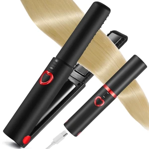 Cordless Mini Hair Straightener, USB-C Rechargeable Travel Flat Iron | 2-in-1 Straightener & Curler with 3 Heat Settings, Compact Design for Travel, Quick Touch-Ups & Fine to Medium Hair Cordless Mini Hair Straightener, USB-C Rechargeable Travel Flat Iron | 2-in-1 Straightener & Curler with 3 Heat Settings, Compact Design for Travel, Quick Touch-Ups & Fine to Medium Hair