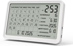 Digital Calendar, Digital Desk Planner Schedule Reminder Clock with Day and Date, Chargeable 8 Inch Large Display (White, 8 inch) Digital Calendar, Digital Desk Planner Schedule Reminder Clock with Day and Date, Chargeable 8 Inch Large Display (White, 8 inch)