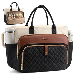 Laptop Bag for Women, Work Tote Computer Bag for Teacher Nurse | Quilted, Large Cup Holder, Multi Pockets, Structured Briefcase with Shoulder Strap for Office, College, Travel, Commute Laptop Bag for Women, Work Tote Computer Bag for Teacher Nurse | Quilted, Large Cup Holder, Multi Pockets, Structured Briefcase with Shoulder Strap for Office, College, Travel, Commute