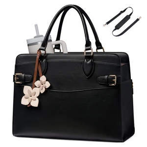 Laptop Tote Bag for Women Work Computer Purse for Teacher Nurse | Waterproof Leather Handbag with Large Cup Holder for Office Travel, Large Shoulder Bible Bag for Gift Laptop Tote Bag for Women Work Computer Purse for Teacher Nurse | Waterproof Leather Handbag with Large Cup Holder for Office Travel, Large Shoulder Bible Bag for Gift