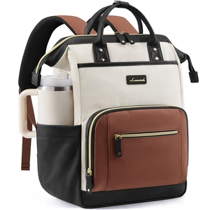 Laptop Backpack for Women with Giant Tumbler Holder,15.6 inch Professional Nurse Teacher Backpack Computer Laptop Bag,Cute Waterproof Travel Backpack Purse Work College Bag, Beige-Black-Brown Laptop Backpack for Women with Giant Tumbler Holder,15.6 inch Professional Nurse Teacher Backpack Computer Laptop Bag,Cute Waterproof Travel Backpack Purse Work College Bag, Beige-Black-Brown