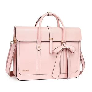Laptop Bag for Women, 15-15.6 inch PU Leather Laptop Shoulder Bags | 16 inch Messenger Bags Convertible Backpack Casual Handbag Work Briefcase Travel Computer Bag with Bowknot, Pink Laptop Bag for Women, 15-15.6 inch PU Leather Laptop Shoulder Bags | 16 inch Messenger Bags Convertible Backpack Casual Handbag Work Briefcase Travel Computer Bag with Bowknot, Pink