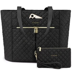 Laptop Bag for Women 17 inch,Diamond Quilted Work Tote Bags Womens Laptop Tote Bag Computer Shoulder Bags,Stylish Travel Tote Bags Laptop Purse Case Briefcase Handbag with Clutch Purse,Black Laptop Bag for Women 17 inch,Diamond Quilted Work Tote Bags Womens Laptop Tote Bag Computer Shoulder Bags,Stylish Travel Tote Bags Laptop Purse Case Briefcase Handbag with Clutch Purse,Black