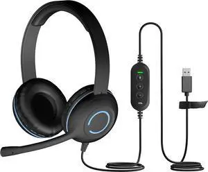 Cyber Acoustics AC-5008A USB-A Headset with in-Line Volume Control | Wired USB Headphones with Mic, In-Line Volume and Mute Controls, Classroom or Home, Made with 60% Recycled Plastic Cyber Acoustics AC-5008A USB-A Headset with in-Line Volume Control | Wired USB Headphones with Mic, In-Line Volume and Mute Controls, Classroom or Home, Made with 60% Recycled Plastic