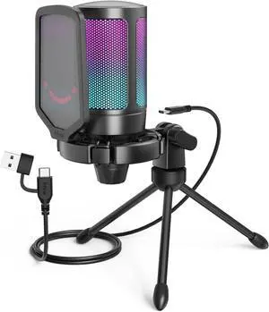 FIFINE AmpliGame A6V USB Gaming Microphone, Condenser RGB Mic for Streaming | Quick Mute, RGB, Gain Control, Tripod Stand, Pop Filter, Shock Mount, for PC/PS5 Discord Twitch Podcasts Videos YouTube FIFINE AmpliGame A6V USB Gaming Microphone, Condenser RGB Mic for Streaming | Quick Mute, RGB, Gain Control, Tripod Stand, Pop Filter, Shock Mount, for PC/PS5 Discord Twitch Podcasts Videos YouTube