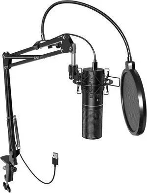 TONOR USB Podcast Microphone, Gaming PC Studio Streaming Mic Kit for Gamer, Recording Condenser Equipment Cardioid Microfono for Singing, YouTube, 200 cm/78inch Cable, with Adjustable Arm Stand, Q9 TONOR USB Podcast Microphone, Gaming PC Studio Streaming Mic Kit for Gamer, Recording Condenser Equipment Cardioid Microfono for Singing, YouTube, 200 cm/78inch Cable, with Adjustable Arm Stand, Q9