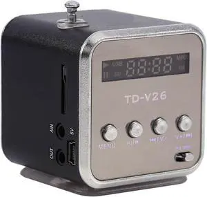 Yoidesu TD-V26 Portable Mini Speaker Music Player FM Radio Battery Powered Mini Digital Display Screen Speaker Music Player for Computer&Cell Phone Support Card and U Disk Yoidesu TD-V26 Portable Mini Speaker Music Player FM Radio Battery Powered Mini Digital Display Screen Speaker Music Player for Computer&Cell Phone Support Card and U Disk