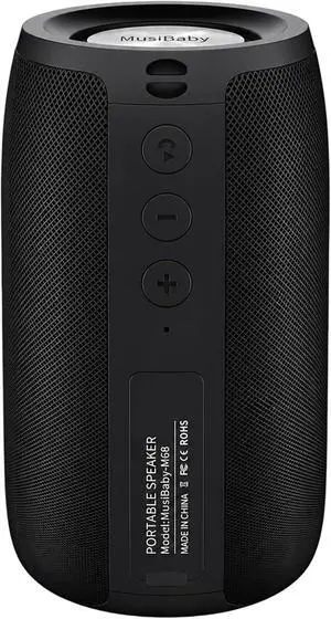 Musibaby M68 Bluetooth Speaker, 12W, IPX5, Black Musibaby M68 Bluetooth Speaker, 12W, IPX5, Black