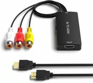Dingsun RCA to HDMI Converter, AV to HDMI Adapter Support 1080P/720P for PS2/PS3/N64/Wii/VHS/VCR/DVD/Blue-Ray Players etc. Dingsun RCA to HDMI Converter, AV to HDMI Adapter Support 1080P/720P for PS2/PS3/N64/Wii/VHS/VCR/DVD/Blue-Ray Players etc.
