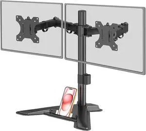 MOUNT PRO Dual Monitor Stand, Free-Standing Full Motion Monitor Desk Mount Fits 2 Screens up to 27 inches,17.6lbs with Height Adjustable, Swivel, Tilt, Rotation, VESA 75x75 100x100, Black MOUNT PRO Dual Monitor Stand, Free-Standing Full Motion Monitor Desk Mount Fits 2 Screens up to 27 inches,17.6lbs with Height Adjustable, Swivel, Tilt, Rotation, VESA 75x75 100x100, Black
