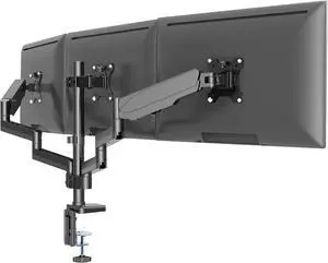 Gas Spring Triple Monitor Desk Mount for Screens up to 27 inch Gas Spring Triple Monitor Desk Mount for Screens up to 27 inch