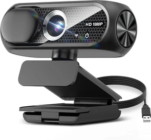 1080P HD Webcam with Microphone, Noise Cancellation, Privacy Cover, Wide-Angle Lens, Auto Light Correction, Plug & Play USB Webcam for Laptop, Desktop, PC, Mac, Zoom, Skype, Streaming (Black) 1080P HD Webcam with Microphone, Noise Cancellation, Privacy Cover, Wide-Angle Lens, Auto Light Correction, Plug & Play USB Webcam for Laptop, Desktop, PC, Mac, Zoom, Skype, Streaming (Black)