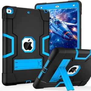 Cantis Case for iPad 9th/8th/7th Generation, iPad 10.2 inch 2021/2020/2019, Slim Heavy Duty Shockproof Rugged Protective Case with Built-in Stand for Kids, 3 Layer Protective Cover, Black+Blue Cantis Case for iPad 9th/8th/7th Generation, iPad 10.2 inch 2021/2020/2019, Slim Heavy Duty Shockproof Rugged Protective Case with Built-in Stand for Kids, 3 Layer Protective Cover, Black+Blue
