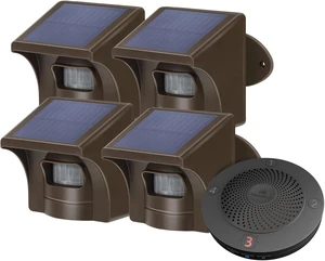 eMACROS Solar Wireless Driveway Alarm, 1 Plug-in Receiver & 4 Sensors eMACROS Solar Wireless Driveway Alarm, 1 Plug-in Receiver & 4 Sensors