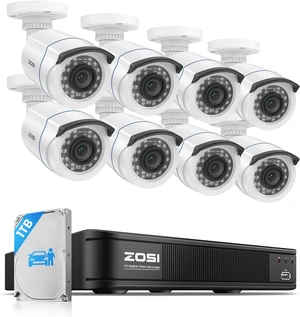 ZOSI 3K Lite Wired Security Camera System Outdoor, 8 X 2MP Cameras, 1TB HDD ZOSI 3K Lite Wired Security Camera System Outdoor, 8 X 2MP Cameras, 1TB HDD