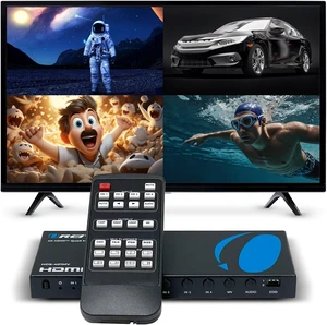 OREI 4x1 Multiviewer Switch - 4K@30hz, Audio Extract, RS-232, IR, PIP, EDID OREI 4x1 Multiviewer Switch - 4K@30hz, Audio Extract, RS-232, IR, PIP, EDID