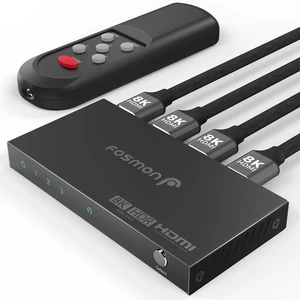 Fosmon 3 in 1 Out 8K HDMI 2.1 Switch (8K@60Hz) with Remote 4K@120Hz 48Gbps Fosmon 3 in 1 Out 8K HDMI 2.1 Switch (8K@60Hz) with Remote 4K@120Hz 48Gbps