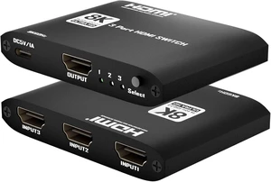 8K HDMI 2.1 Switch 3 in 1 Out, 4K 120Hz Switcher 48Gbps High Speed Hub with VRR ALLM Dolby Atmos CEC, 3 Port HDMI Input Selector Adapter for PS5 Game PC Monitor Projector Home Theater 8K HDMI 2.1 Switch 3 in 1 Out, 4K 120Hz Switcher 48Gbps High Speed Hub with VRR ALLM Dolby Atmos CEC, 3 Port HDMI Input Selector Adapter for PS5 Game PC Monitor Projector Home Theater