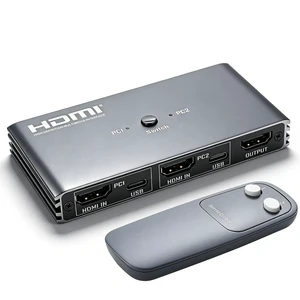 HDMI KVM Switch 4K@60Hz USB 2.0 KVM Switcher with IR Remote Control 2 HDMI Ports 4 USB 2.0 Ports 2-in-1 PC Switcher for Home Office Gaming HDMI KVM Switch 4K@60Hz USB 2.0 KVM Switcher with IR Remote Control 2 HDMI Ports 4 USB 2.0 Ports 2-in-1 PC Switcher for Home Office Gaming