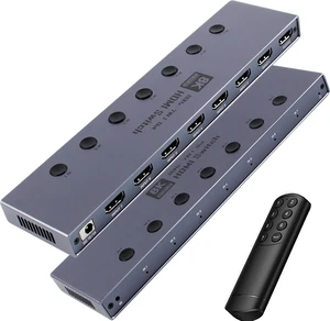 HDMI Switch: 8K@60Hz HDMI 2.1 Switcher, 7 in 1 Out, 48Gbps with Remote Supports HDR10+ Dolby Atmos, CEC, Compatible with Popular Gaming Consoles and Media Devices HDMI Switch: 8K@60Hz HDMI 2.1 Switcher, 7 in 1 Out, 48Gbps with Remote Supports HDR10+ Dolby Atmos, CEC, Compatible with Popular Gaming Consoles and Media Devices
