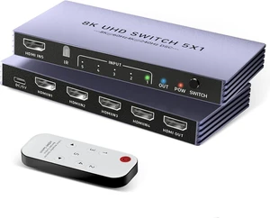 HDMI Splitter 4K 240Hz HDMI Switch 5 in 1 Out - 8K@60Hz hdmi Splitter with Remote 5 Port Switcher Selector Box Support 3D HDR10+ CEC HDR HDCP2.3, for PS5/4 Xbox DVD Nintendo PC Apple TV Fire Stick HDMI Splitter 4K 240Hz HDMI Switch 5 in 1 Out - 8K@60Hz hdmi Splitter with Remote 5 Port Switcher Selector Box Support 3D HDR10+ CEC HDR HDCP2.3, for PS5/4 Xbox DVD Nintendo PC Apple TV Fire Stick