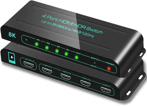 SkycropHD HDMI 2.1 Switch 8K 4 in 1 Out, 4K@120Hz HDMI Switcher with Remote SkycropHD HDMI 2.1 Switch 8K 4 in 1 Out, 4K@120Hz HDMI Switcher with Remote