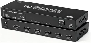 2x4 HDMI Switch Splitter 2 in 4 Out w/Remote, 4K@60Hz Down Scaler 2x4 HDMI Switch Splitter 2 in 4 Out w/Remote, 4K@60Hz Down Scaler