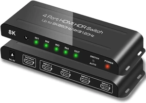 SkycropHD 8K HDMI 2.1 Switch 4 in 1 Out 4K@120Hz HDMI Switcher with Remote SkycropHD 8K HDMI 2.1 Switch 4 in 1 Out 4K@120Hz HDMI Switcher with Remote