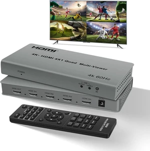 4K@60Hz HDMI Multiviewer 4 in 1 Out with Remote, 8 Viewing Modes, PIP 4K@60Hz HDMI Multiviewer 4 in 1 Out with Remote, 8 Viewing Modes, PIP